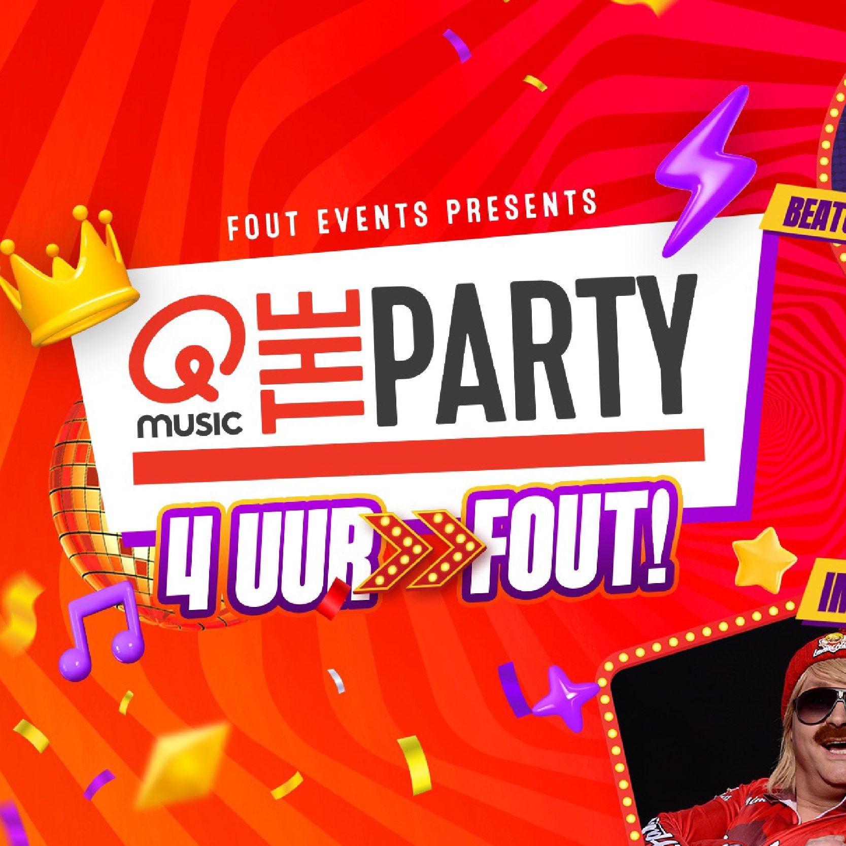 Q-Music the Party FOUT! - Didam cover