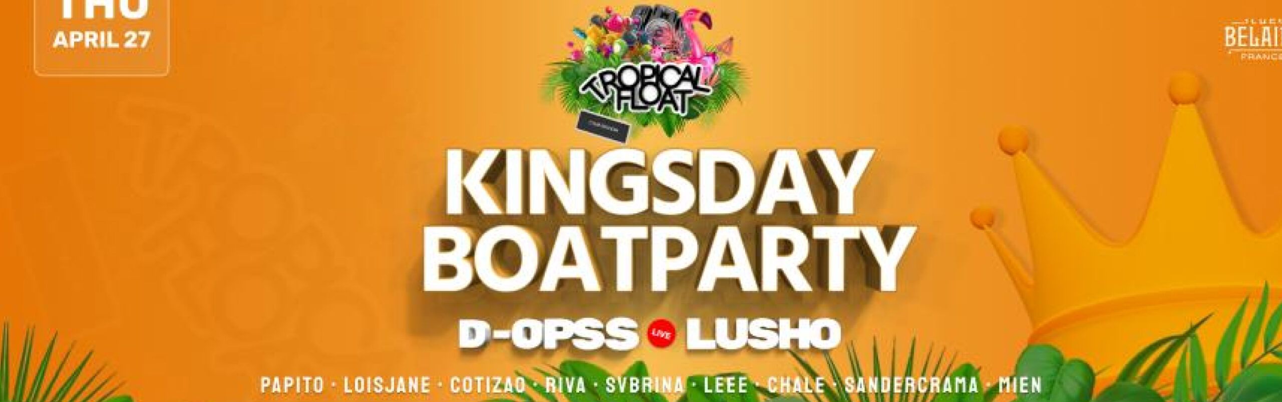 Tropical Float Kingsday Boatparty header